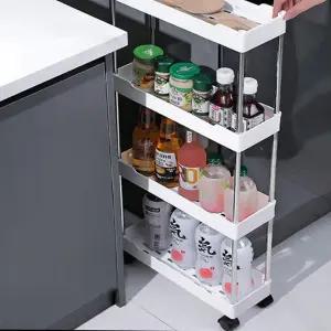 냉장고 주방 세탁실 틈새 서랍장 이동식 트롤리 바퀴 수납장