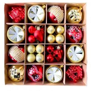 J2K 레드 골드 오너먼트 크리스마스 트리 볼장식 42개