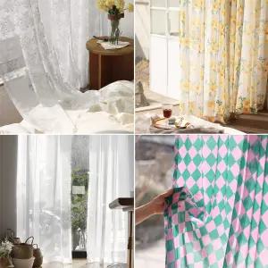 은은한 포인트 쉬폰 레이스 창커튼 안방 거실 창문 속커튼 커텐 작은방