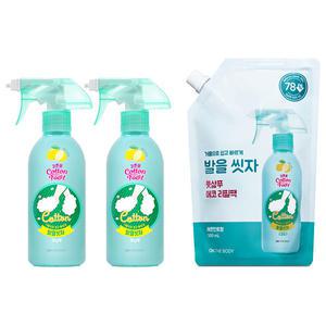 온더바디 발을씻자 코튼풋샴푸 레몬, 385ml, 2개 + 리필, 500ml, 1개