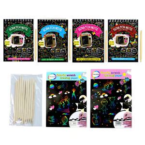 A4 B4 스크래치 종이 (10장) 막대 페이퍼 노트 나무스틱 미술미술교재 학습교재 준비물 스크래치종이 페이퍼 그림