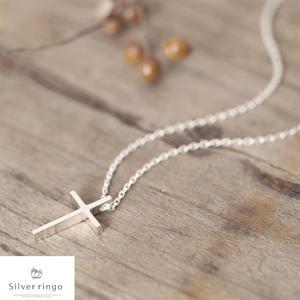 실버925 십자가모양목걸이 심플크로스N