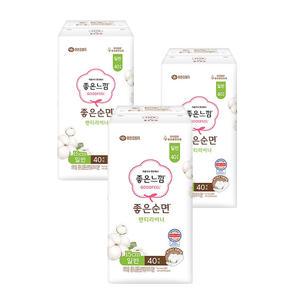 좋은느낌 팬티라이너 좋은순면 일반 40개입x3팩