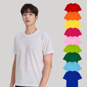 반팔 프린팅 무지 컬러 라운드 브이넥 면 티셔츠 단체 이너 코디 레이어드 룩