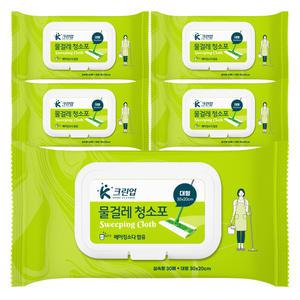 크린업K 물걸레청소포 실속 대형 30매x5팩 청소포 1회용 리필형 부직포 청소물티슈