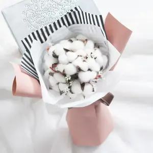 목화 조화 꽃다발 플라워 38cm 인테리어 꽃 선물 장식 기념일 졸업식 발표회 학예회