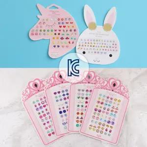 더유진 KC(30쌍세트) 유아동 붙이는 귀걸이 스티커 유아 어린이 집 여아 네일 타투 단체 행사 유치원 선물
