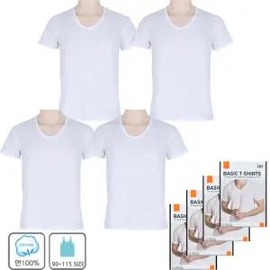 속옷MOA 트라이 남성용 베이직 T셔츠 반팔 런닝셔츠 4p