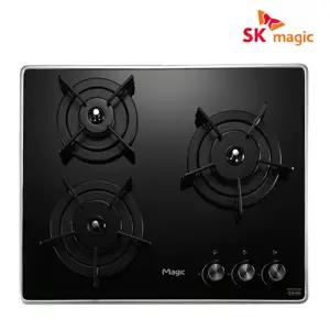 매직 GRA-B300K 3구 빌트인 가스레인지 매립형 가스쿡탑 전기코드식 블랙법랑 타공 560x440