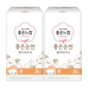 좋은느낌 좋은순면 데일리라이너 롱 36개입 2팩