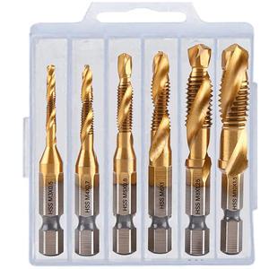 탭핑 드릴비트 6p세트 티타늄 탭핑 나사탭 드릴탭 나사산탭 홀가공 사라기리공구 케이스