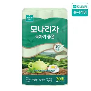 [모나리자] 녹차가좋은 3겹 25M30롤 1팩 천연펄프 화장지