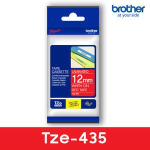 브라더정품 Tze-435_빨강/흰색_12mm 라벨테이프
