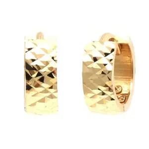 [비앤비골드] 14K/18K 심플 컷팅 7.3mm 원터치 링 귀걸이 한쌍 PNE23659