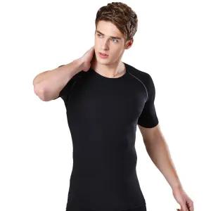 남성 반팔내의 발열 상의 히트엔진 부드러운내복 가벼운착용감 블랙 JHMIX017