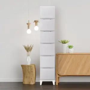 보노 심플리 240 서랍장 6단 슬림형 인테리어 틈새 수납장