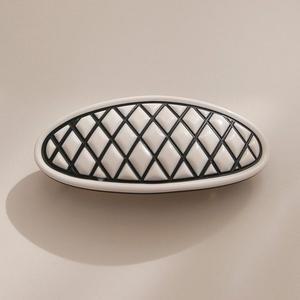 [바이데이지] 프랑스수입 타원 체커보드 자동핀 Bh0561