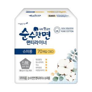 깨끗한나라 순수한면 슈퍼롱 팬티라이너 70p x 1개