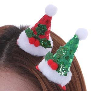 [리빙다]크리스마스 머리핀 산타 단체 선물 파티 반짝이 꼬깔
