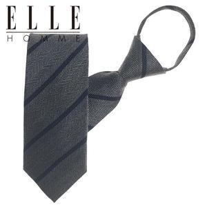 갤러리아 [ELLE HOMME] 엘르옴므 실크 자동/지퍼 넥타이 - 퍼시픽 그레이 8cm