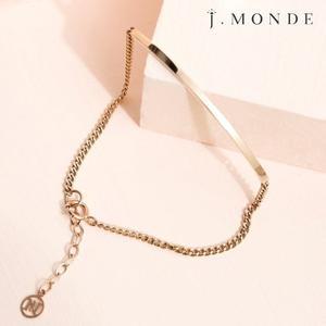 [제이몽드] 18K 심플스틱 커브체인(대) 팔찌