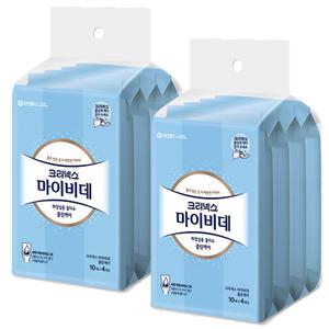 크리넥스 마이비데 화장실 물티슈 휴대용 10매 4입 x2개