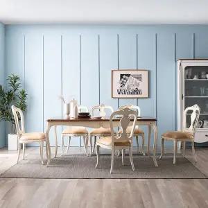 [리체갤러리] 수입 프렌치 엔틱가구 원목 빈티지엔틱 엘라 아이보리 6인 식탁 테이블 의자 세트