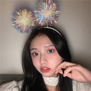 생일 파티 크리스마스 이벤트 홀로그램 방울 폭죽 머리띠