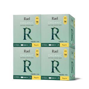 [라엘] 유기농 순면커버 생리대 소/중/대 4팩