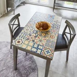 발렌시아 타일 2인용식탁 엔틱블루