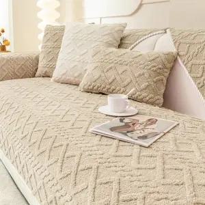 [한빛카페트] 몽글촉촉 꽈배기 극세사 니트 소파패드 70x180cm 3인용