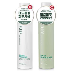 플리프 시카-알로에 앰플 토너 200ml 1개 + 알로에 밸런싱 올인원 로션 200ml 1