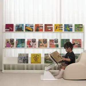 E0자재 BC7374  테미스 라운드 틸팅 전면책장 1600