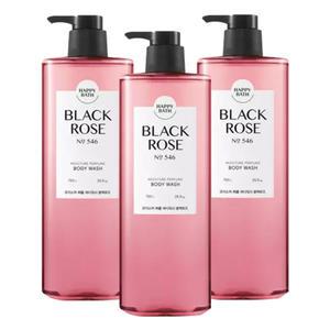 해피바스 모이스처 퍼퓸 바디워시 블랙로즈 760g 3개