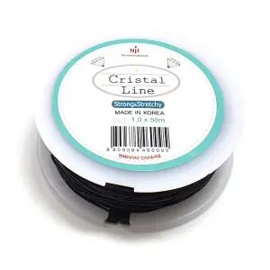 ALL 팔찌고무줄 1mm 블랙 우레탄줄 50m 한롤