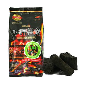 바베큐 참숯 1kg 1봉지 (착화제 중량 포함) 숯 차콜 구이용숯 캠핑숯 바베큐용숯 바베큐용 차콜 봉지숯