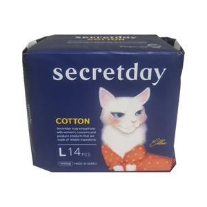 시크릿데이 코튼 29cm 생리대 날개형 대형 14개입 4개