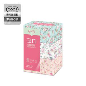 [신제품]코디 뉴플라워각티슈 250매 3px8팩 총24개 미용티슈/알뜰대용량