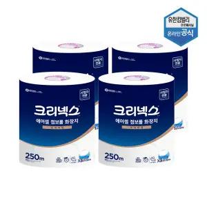 크리넥스 천연펄프 에어셀 점보롤 화장지 프리미엄 250m 3롤 x 4팩 4537761 피톤