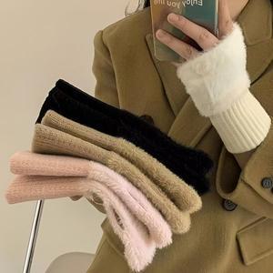 [홀리지]겐지 겨울 앙고라 페이크퍼 토끼털 핸드워머 장갑