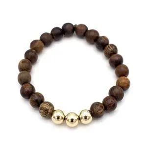 [행운갤러리]자연산14k(8mm금볼3개)침향팔찌8mm