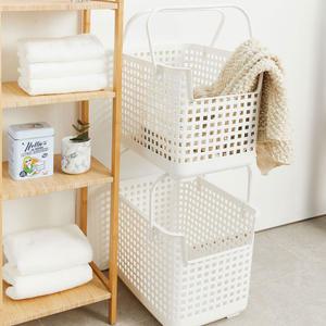 [올유리빙]  다용도 적층 빨래바구니 빨래 통 2단