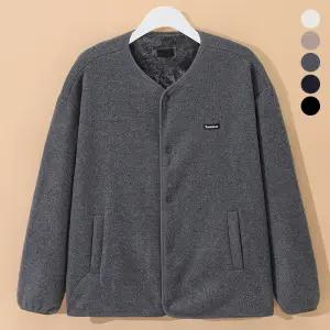 오버핏 보아털 안감 플리스 노카라 버튼 가디건 SPJP-6391