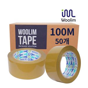 우림 더블경포장용 박스테이프 100m 50개 LK50 황색