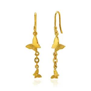 갤러리아 여자 순금 후크 귀걸이 나비롱 24K 3.75g 금귀걸이