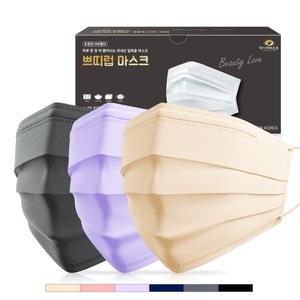 [필나인]쁘띠럽 평면 데일리 컬러 마스크 (대형) 50매