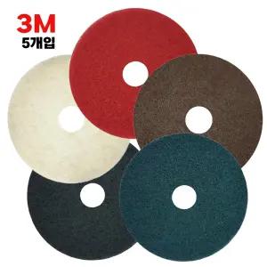 3M 플로어패드 5개입 15ch 16ch 17ch 18ch 20ch 마루광택기용 바닥 세척