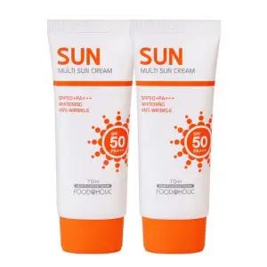 (1+ 1)푸드어홀릭 멀티 선크림 70ml SPF50 PA+++ /백탁없는 혼합자차 썬크림 선블록 자외선차단제