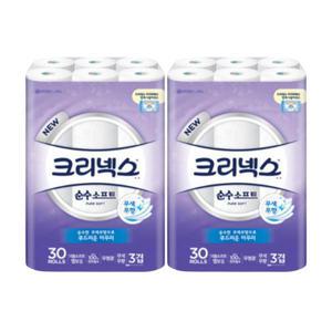 크리넥스 순수소프트 시그니처 3겹 26m 24롤 1팩 (24롤)