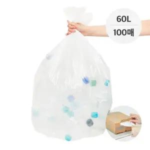 뽑아쓰는 분리수거 배접 비닐봉투(60L) 100매
